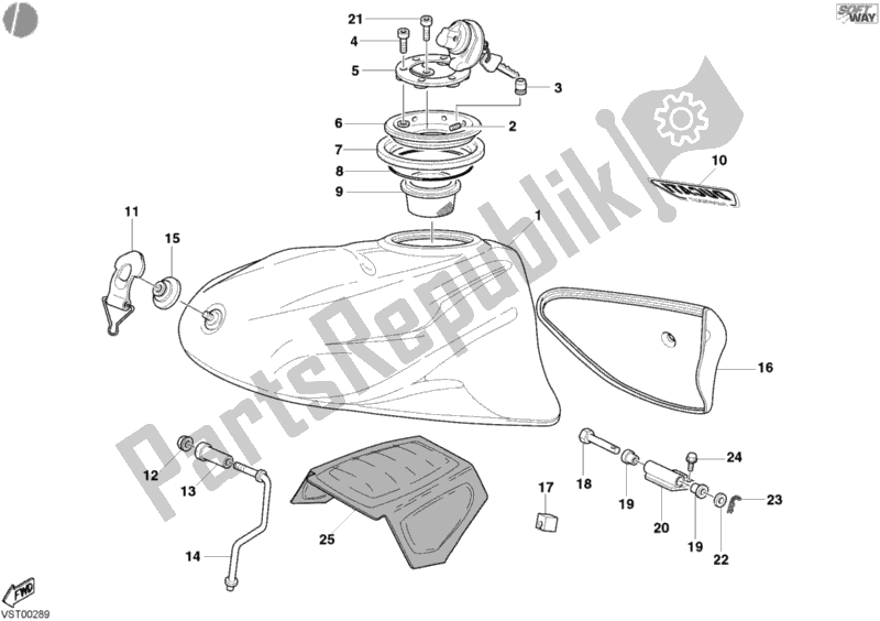 Toutes les pièces pour le Réservoir D'essence du Ducati Supersport 1000 SS 2004